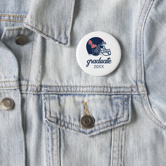 Ole Miss Football helm | Donkerblauw Ronde Button 5,7 Cm (In situ)