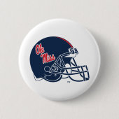 Ole Miss Football helm | Donkerblauw Ronde Button 5,7 Cm (Voorkant)