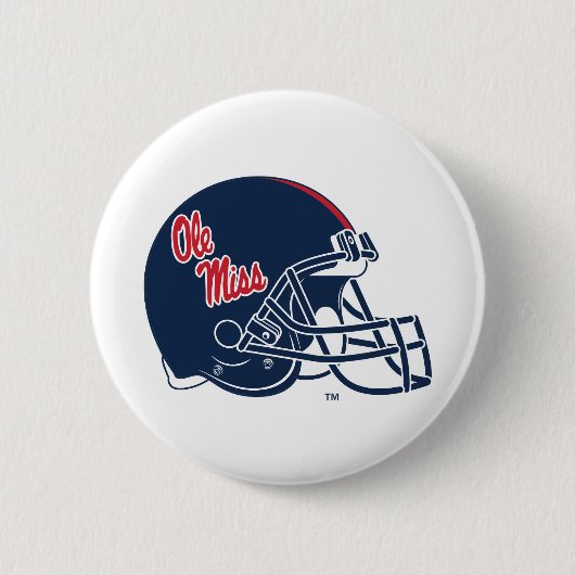 Ole Miss Football helm | Donkerblauw Ronde Button 5,7 Cm (Voorkant)