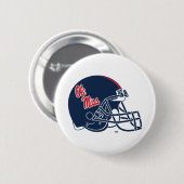 Ole Miss Football helm | Donkerblauw Ronde Button 5,7 Cm (Voorkant /achterkant)
