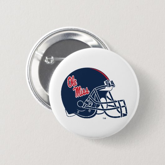 Ole Miss Football helm | Donkerblauw Ronde Button 5,7 Cm (Voorkant /achterkant)