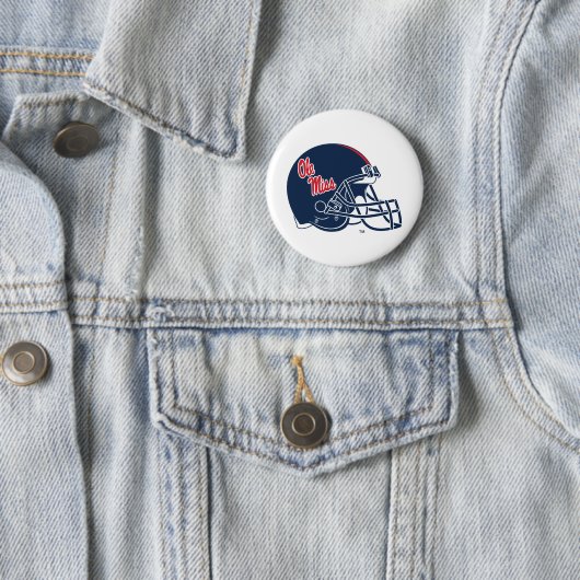 Ole Miss Football helm | Donkerblauw Ronde Button 5,7 Cm (In situ)