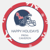 Ole Miss Football helm | Donkerblauw Ronde Sticker (Voorkant)