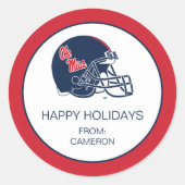 Ole Miss Football helm | Donkerblauw Ronde Sticker (Voorkant)