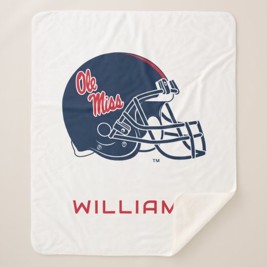 Ole Miss Football helm | Donkerblauw Sherpa Deken (Voorkant)