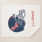 Ole Miss Football helm | Donkerblauw Sherpa Deken (Voorkant (horizontaal))