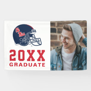 Ole Miss Football helm   Donkerblauw Spandoek