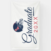 Ole Miss Football helm | Donkerblauw Spandoek (Verticaal)