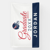 Ole Miss Football helm | Donkerblauw Spandoek (Verticaal)
