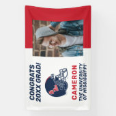 Ole Miss Football helm | Donkerblauw Spandoek (Verticaal)