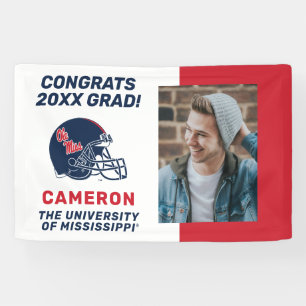 Ole Miss Football helm   Donkerblauw Spandoek