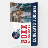 Ole Miss Football helm | Donkerblauw Spandoek (Verticaal)