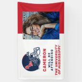 Ole Miss Football helm | Donkerblauw Spandoek (Verticaal)