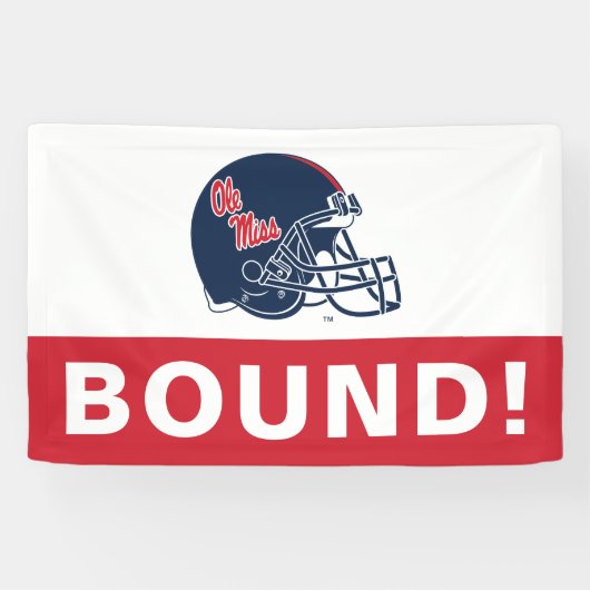 Ole Miss Football helm | Donkerblauw Spandoek (Horizontaal)