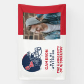 Ole Miss Football helm | Donkerblauw Spandoek (Verticaal)