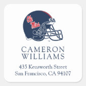 Ole Miss Football helm | Donkerblauw Vierkante Sticker (Voorkant)