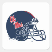 Ole Miss Football helm | Donkerblauw Vierkante Sticker (Voorkant)