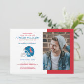 Ole Miss Football helm | Lichtblauw Aankondiging (Staand voorkant)