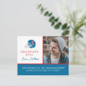 Ole Miss Football Helm | Lichtblauw Aankondigingskaart (Staand voorkant)