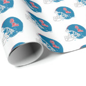Ole Miss Football helm | Lichtblauw Cadeaupapier (Rol Hoek)