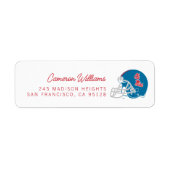 Ole Miss Football helm | Lichtblauw Etiket (Voorkant)