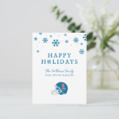 Ole Miss Football Helm | Lichtblauw Feestdagenkaart (Staand voorkant)