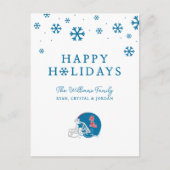 Ole Miss Football Helm | Lichtblauw Feestdagenkaart (Voorkant)