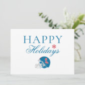 Ole Miss Football helm | Lichtblauw Feestdagenkaart (Staand voorkant)