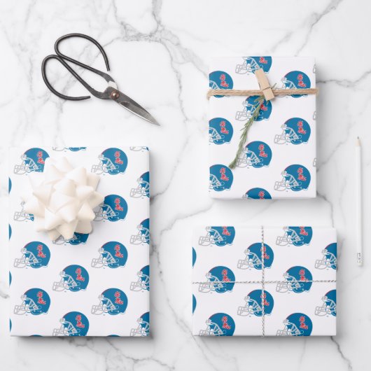 Ole Miss Football helm | Lichtblauw Inpakpapier Vel (Voorkant)