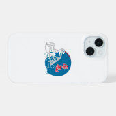 Ole Miss Football helm | Lichtblauw iPhone 15 Case (Achterkant horizontaal)
