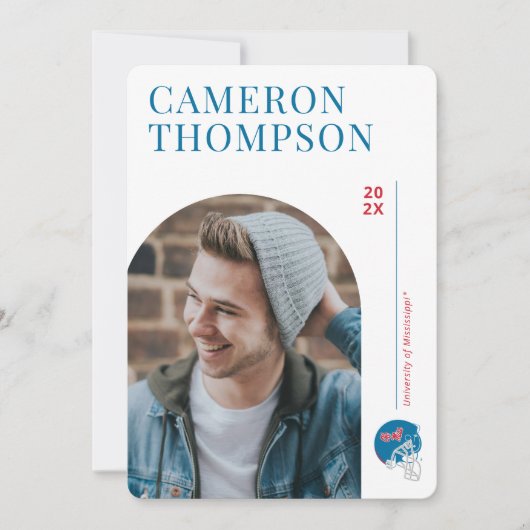 Ole Miss Football Helm | Lichtblauw Kaart (Voorkant)