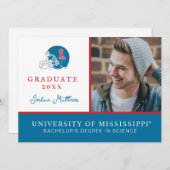 Ole Miss Football helm | Lichtblauw Kaart (Voorkant / Achterkant)