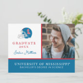 Ole Miss Football helm | Lichtblauw Kaart (Staand voorkant)