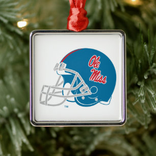 Ole Miss Football helm   Lichtblauw Metalen Ornament