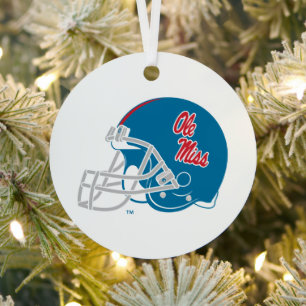 Ole Miss Football helm   Lichtblauw Metalen Ornament