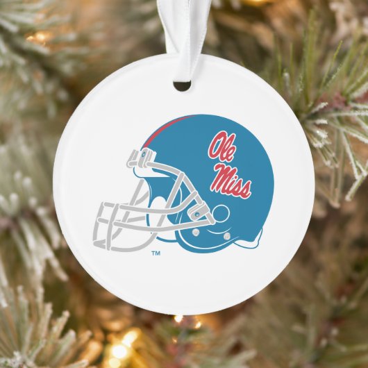 Ole Miss Football helm | Lichtblauw Ornament (Boom)