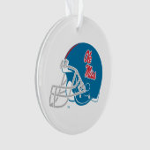 Ole Miss Football helm | Lichtblauw Ornament (voorkant)