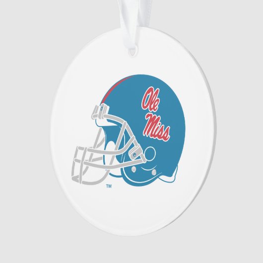 Ole Miss Football helm | Lichtblauw Ornament (voorkant)