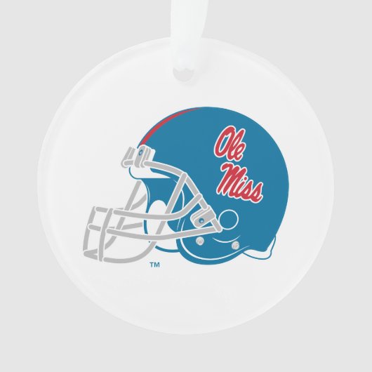 Ole Miss Football helm | Lichtblauw Ornament (voorkant)