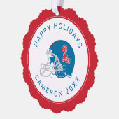 Ole Miss Football helm | Lichtblauw Ornament Kaart (Links)