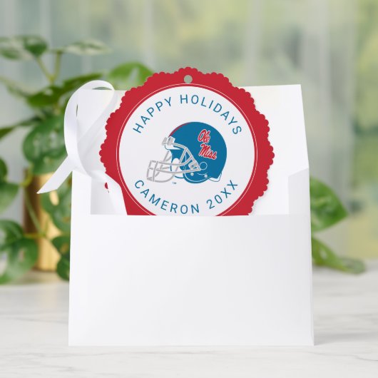 Ole Miss Football helm | Lichtblauw Ornament Kaart (Envelop)