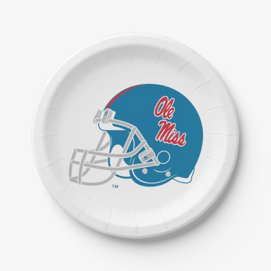 Ole Miss Football helm | Lichtblauw Papieren Bordje (Voorkant)
