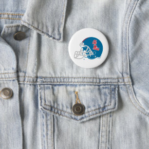 Ole Miss Football helm   Lichtblauw Ronde Button 5,7 Cm