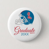 Ole Miss Football helm | Lichtblauw Ronde Button 5,7 Cm (Voorkant)