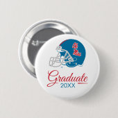 Ole Miss Football helm | Lichtblauw Ronde Button 5,7 Cm (Voorkant /achterkant)