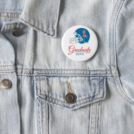 Ole Miss Football helm | Lichtblauw Ronde Button 5,7 Cm (In situ)