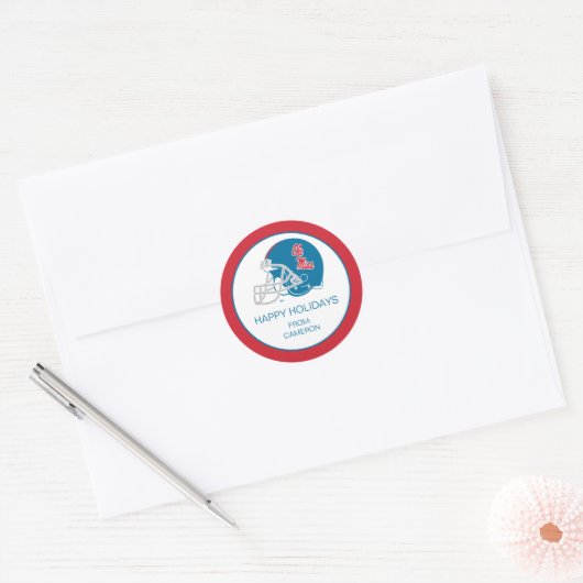 Ole Miss Football helm | Lichtblauw Ronde Sticker (Envelop)