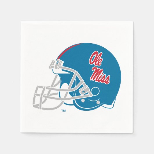 Ole Miss Football helm | Lichtblauw Servet (Voorkant)