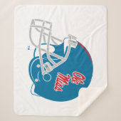 Ole Miss Football helm | Lichtblauw Sherpa Deken (Voorkant)