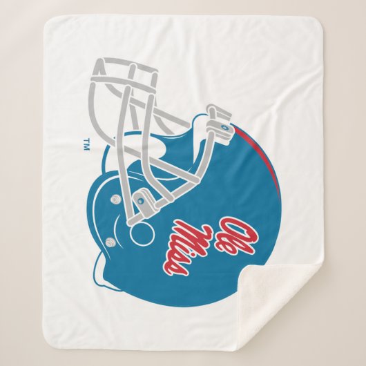 Ole Miss Football helm | Lichtblauw Sherpa Deken (Voorkant)
